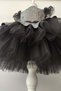 Girl's Black Bow Tulle Evening Dress, Party Dress, Birthday Evening Dress, Bandana - 5