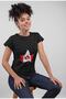 Women's Black Canada Flag Printed Standard T-Shirt T8325399