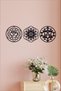 Sacred Geometry 3'L Set Sri Yantra, Lotus Flower, Flower of Life Wall Decor, Painting - 3