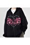Gothic Harajuku Pink Heart With Black Spikes Unisex Oversize Cardigan