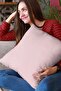 43x43cm Powder Premium Fabric Thai Feather Upholstery Decorative Double Sided Throw Pillow Pillow Case Krl006 - 7