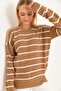 Women's Striped Oversize Knitwear Sweater - 4