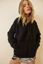 Women's Black Hooded Winter Fleece Sweatshirt ZV00047