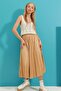 Women's Beige Pleated Midi Lark Skirt ALC-X9237 - 2