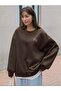 Arid Mountain Printed Brown Oversize Sweatshirt - 5