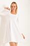 Women's Square Neck Long Sleeve Mini Dress - 5