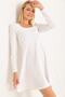 Women's Square Neck Long Sleeve Mini Dress - 6
