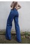Flechazo Dark Blue Lycra High Waist Wide Leg Jean Loose Wide Leg Jeans - 3