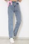 Blue Lycra High Waist Wide Leg Jean Loose Wide Leg Jeans - 6