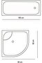 Bathroom Curtain 1x180x200 Single Wing Shower Curtain with Ring Gift 2882 - 3