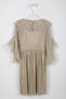 Girl's Gold Yellow Long Dress with Collar - 4
