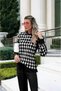 Black and White Checkered Knitwear Set - 3