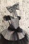 Girl's Black Bow Tulle Evening Dress, Party Dress, Birthday Evening Dress, Bandana - 3