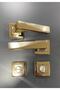 Sofuoğlu Lüx Derya Anka Square Rosette Albifirin Yellow - Satin (BATHROOM - WC TYPE) Door Handle Set - 5