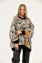 Cat Printed Poncho Sweater - 2