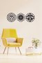 Sacred Geometry 3'L Set Sri Yantra, Lotus Flower, Flower of Life Wall Decor, Painting - 5