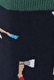 Men's Navy Blue Patterned Socks - 2