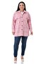 Large Size Herringbone Woven Pink Jacket Shirt with Big Pocket Detail on the Chest
