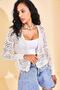 Women's Ecru Tasseled Seasonal Crop Cardigan