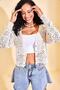 Women's Ecru Tasseled Seasonal Crop Cardigan - 6
