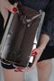Black Satin White Row Stone Accessory Oval Model Evening Dress Women's Bag - 2