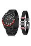 Metal Strap Sports Men's Wristwatch Bracelet Combination Black