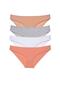 4 Piece Super Eco Set Lycra Women's Slip Panties Skin Gray White Powder