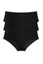 3 Pieces Women's High Waist Bato Panties Black