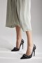 Julio Silver Accessory Black Patent Leather 10 cm Women's Stiletto, High Heels