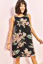 Women's Black Camel Multi Patterned Backless Dress 30981001 - 2
