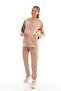 Milk Brown Maternity and Maternity Hooded Sweatshirt Tracksuit Set - 4