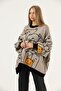 Cat Printed Poncho Sweater - 4