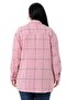 Large Size Herringbone Woven Pink Jacket Shirt with Big Pocket Detail on the Chest - 3