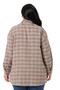 Large Size Low Sleeve Pocketed Mink Women's Jacket Shirt with Fringed Placket and Garnish Inside - 3