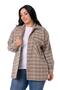 Large Size Low Sleeve Pocketed Mink Women's Jacket Shirt with Fringed Placket and Garnish Inside - 6