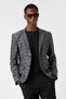 Men's Gray Plaid Jacket 3WAM50021HW - 2