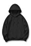 Siyah Kapüşonlu Sweatshirt