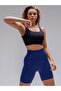 Dublin Model High Waist Ribbed Seamless Biker Shorts Navy Blue Color027 - 7