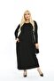 Plus Size Long Sleeve Ethnic Pocket Detailed (Suitable for Hijab) Viscose Combed Cotton Fabric Casual Dress - 3