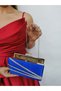 Women's Satin Stone Sax Evening Dress Clutch Portfolio Evening Bag - 4
