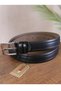 3.5 Cm Black Patterned Artificial Classic Belt - 2