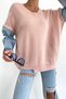 Powder V-Neck Sleeve Knitwear Sweater with Denim Detail - 5