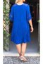 Authentic Voile Cotton Lace Detailed Parliament Blue Dress - 4