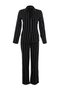 Black Striped Slit Detail Viscose Shirt-Pants Woven Pajama Set THMAW23PT00158 - 6