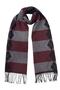 Baklava Pattern Claret Red Black Double Sided Scarf M-26