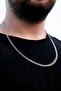 Men's Silver Barley Model Stainless Steel Chain Necklace