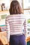Women's Lilac Half Turtleneck Striped Lycra Blouse BLZ-19002021 - 5