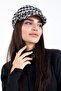 Women's Winter Hat Stamped Captain Winter Chain Accessory with Houndstooth Pattern - 5
