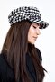 Women's Winter Hat Stamped Captain Winter Chain Accessory with Houndstooth Pattern - 6