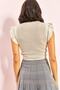 Women's Cream Chest and Sleeve Patterned Knitwear Blouse 20223081 - 4